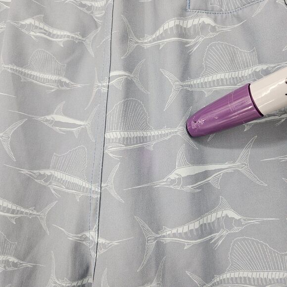 Huk Swim Trunks Mens XXL Marlins AOP Swimming Shorts Lined Fishing Summer - Picture 8 of 12